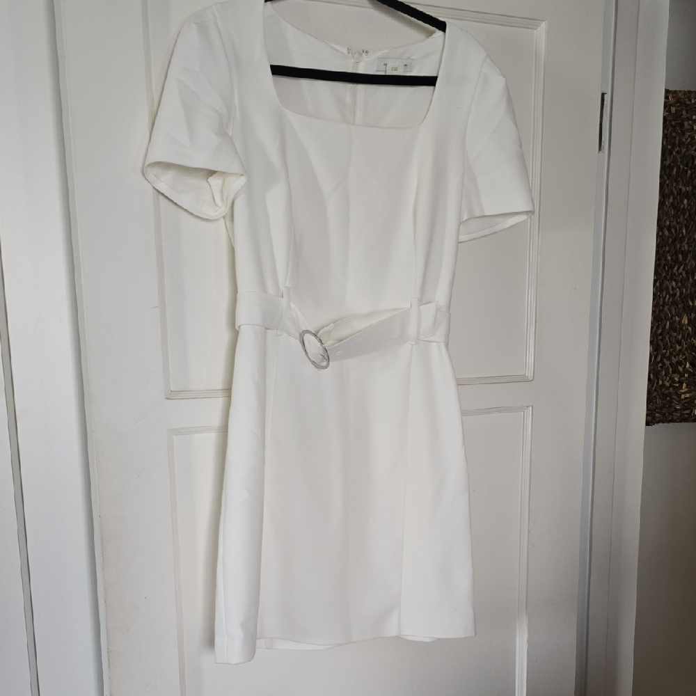 Club Monaco Cream Midi Dress with Belt